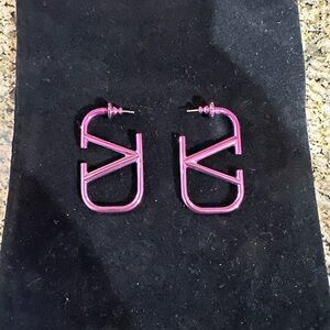 Valentino V logo hoop earings
